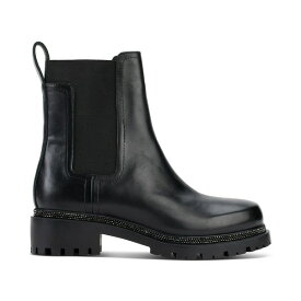 ダナ キャラン ニューヨーク レディース ブーツ シューズ Women's Rick Slip-On Moto Lug Chelsea Booties Black Leather