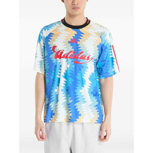 �A�f�B�_�X �����Y T�V���c �g�b�v�X House of tiro x common goal t-shirt Blue