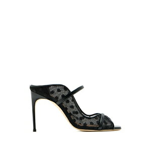 �}���[���X���A�[�Y ���f�B�[�X �T���_�� �V���[�Y Floral mesh strap mules Black