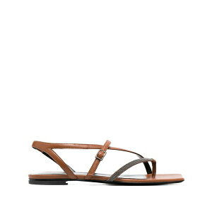 �t�@�r�A�i �t�B���b�s ���f�B�[�X �T���_�� �V���[�Y Bead-embellished cross-strap sandals Brown