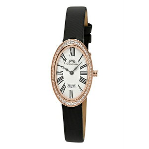 |Tu[ fB[X rv ANZT[ Women's Eloise Watch with Topaz Gemstone and Genuine Leather Band 1351CELL Rose tone and black