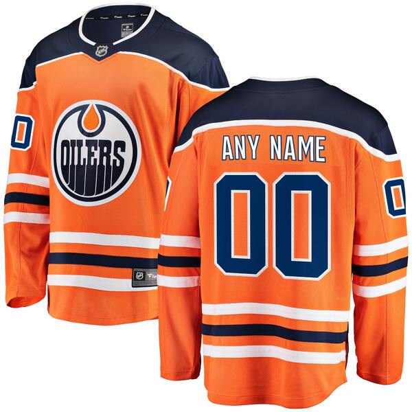 ファナティクス メンズ ユニフォーム トップス Edmonton Oilers Fanatics Branded Home Breakaway Custom Jersey Orange