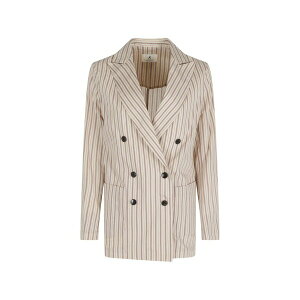 �~�[�X ���f�B�[�X �R�[�g �A�E�^�[ Stripe-pattern double-breasted coat Neutrals