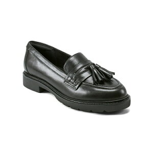 bN|[g fB[X T_ V[Y Women's Kiara Slip-On Almond Toe Casual Loafers Black Leather