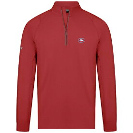 レベルウェア メンズ ジャケット＆ブルゾン アウター Montreal Canadiens Levelwear Theory Insignia Core QuarterZip Pullover Top Red