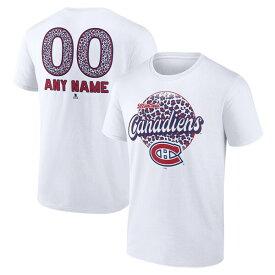 ファナティクス メンズ Tシャツ トップス Montreal Canadiens Fanatics Branded Unisex Personalized Name & Number Leopard Print TShirt White