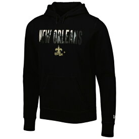 ニューエラ メンズ パーカー・スウェットシャツ アウター New Orleans Saints New Era Ink Dye Pullover Hoodie Black