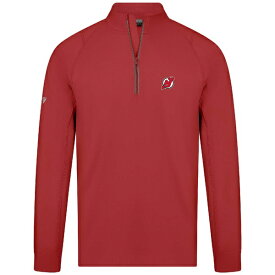 レベルウェア メンズ ジャケット＆ブルゾン アウター New Jersey Devils Levelwear Theory Insignia Core QuarterZip Pullover Top Red
