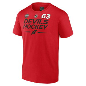 t@ieBNX Y TVc gbvX Jesper Bratt New Jersey Devils Fanatics Branded 2024 NHL Stadium Series Authentic Pro Name & Number T Shirt???Red