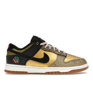 Nike iCL fB[X Xj[J[ yNike Dunk Low Da De Muertos (Women's)z TCY US_5(22.0cm) Black/Khaki-Metallic Gold-Medium Ash-Sail-Clear Jade II