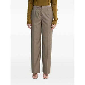 �V�X���[ ���f�B�[�X �J�W���A���p���c �{�g���X Pinstripe-pattern tailored trousers Brown