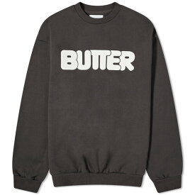 バターグッズ メンズ パーカー・スウェットシャツ アウター Butter Goods Rounded Logo Crew Sweat Black