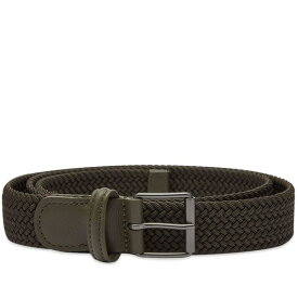 アンダーソンズ メンズ ベルト アクセサリー Anderson's Narrow Woven Belt Green