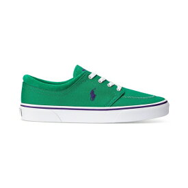 ラルフローレン メンズ スニーカー シューズ Men's Faxon X Suede-Trim Canvas Sneaker Green/purple