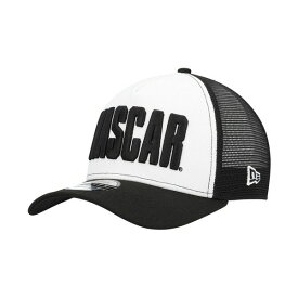ニューエラ レディース 帽子 アクセサリー Men's Black, White NASCAR 9FORTY A-Frame Trucker Snapback Hat Black, White
