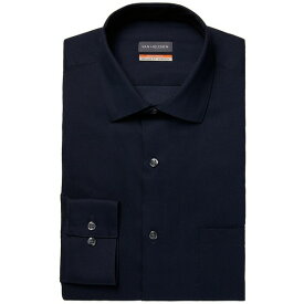 ヴァンハウセン メンズ シャツ トップス Men's Stain Shield Regular Fit Dress Shirt Navy