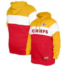 ニューエラ メンズ パーカー・スウェットシャツ アウター Kansas City Chiefs New Era Big & Tall Current Colorblock Pullover Hoodie Red