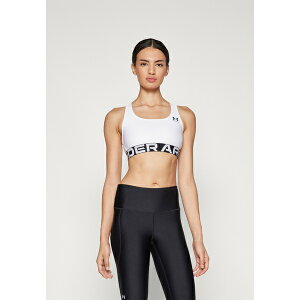 A_[A[}[ fB[X tBbglX X|[c HeatGear Mid Branded - Medium support sports bra - white/black