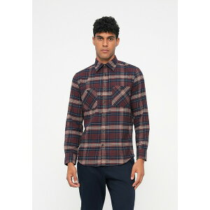 g~[ qtBK[ Y Vc gbvX TARTAN POCKET SHIRT - Shirt - deep burgundy