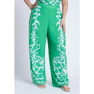 GNC fB[X JWApc {gX Plus Size Placed Print Pull On Pant Seaside garden