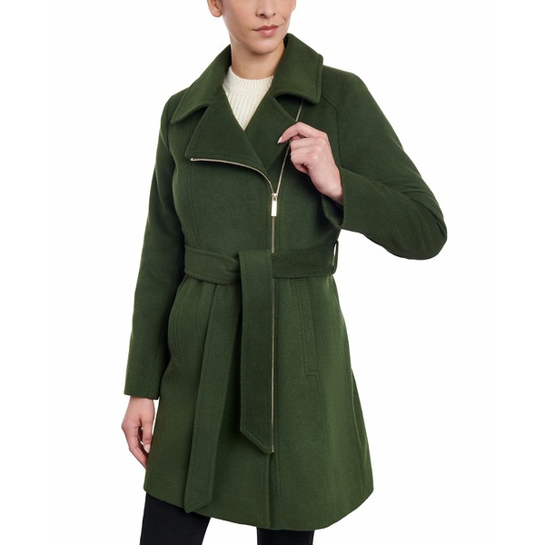 当店の記念日マイケルコース レディース ジャケット＆ブルゾン アウター Women's Asymmetric Belted Wrap Coat Jade