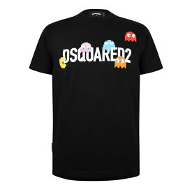 【送料無料】 ディースクエアード メンズ Tシャツ トップス Pac-Man T Shirt Black