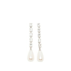 �Z���t�E�|�[�g���C�g ���f�B�[�X �s�A�X���C�������O �A�N�Z�T���[ Crystal-embellished faux-pearl earrings Silver