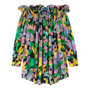 �G�[�[�b�g �t�@�N�g���[ ���f�B�[�X �����s�[�X �g�b�v�X X lutz huelle theodora floral-print off-shoulder dress Blue
