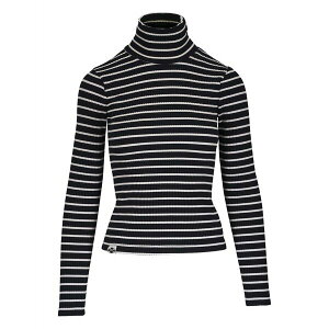 �}�U�[ ���f�B�[�X T�V���c �g�b�v�X Hickey striped-pattern top Black