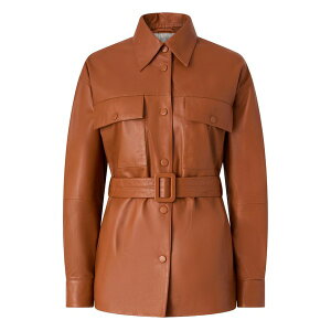 �s���R ���f�B�[�X �W���P�b�g���u���]�� �A�E�^�[ Belted leather jacket Brown
