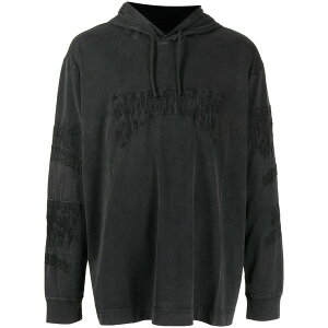 �W�o���V�[ �����Y �p�[�J�[�E�X�E�F�b�g�V���c �A�E�^�[ Embroidered logo faded-effect hoodie Black