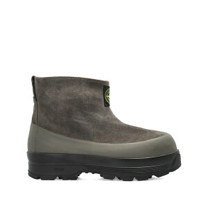 �X�g�[���A�C�����h �����Y �u�[�c �V���[�Y Suede logo-patch ankle boots Grey