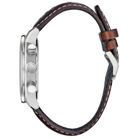シチズン レディース 腕時計 アクセサリー Eco-Drive Men's Chronograph Brycen Chestnut Brown Leather Strap Watch 44mm No Color