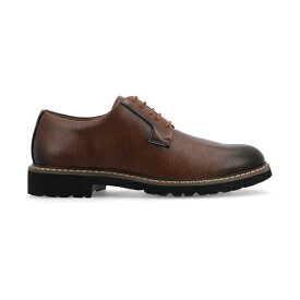 ヴァンセ カンパニー メンズ スニーカー シューズ Men's Martin True Comfort Foam Plain Toe Lace-Up Derby Shoes Brown