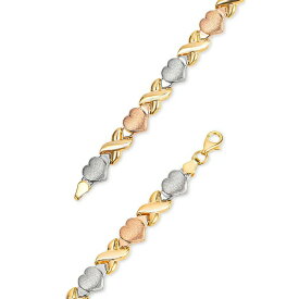 ジャニ ベルニーニ レディース ブレスレット・バングル・アンクレット アクセサリー Hearts & Kisses Link Bracelet in 18k Tri-Color Gold-Plated Sterling Silver, Created for Macy's (Also in Gold Over Silver and Sterling Silver) Tri-Color