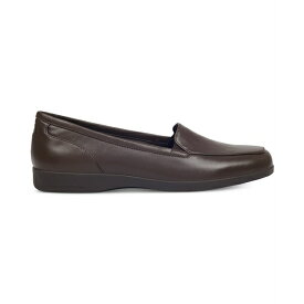 イージースピリット レディース サンダル シューズ Women's Devitt Square Toe Slip-on Casual Flats Dark Brown