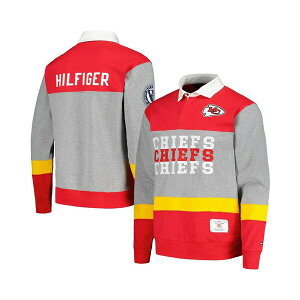 g~[ qtBK[ Y Vc gbvX Men's Red Kansas City Chiefs Connor Oversized Rugby Long Sleeve Polo Shirt Red