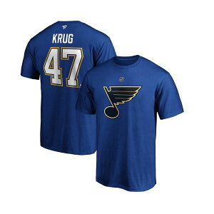 �t�@�i�e�B�N�X �����Y �V���c �g�b�v�X Men's Torey Krug Blue St. Louis Blues Authentic Stack Name and Number T-shirt Blue