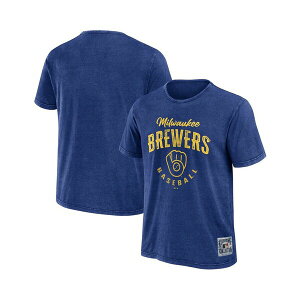 �t�@�i�e�B�N�X �����Y �V���c �g�b�v�X Darius Rucker Men's Collection by Heather Royal Milwaukee Brewers Cooperstown Collection Washed T-Shirt Heather Royal