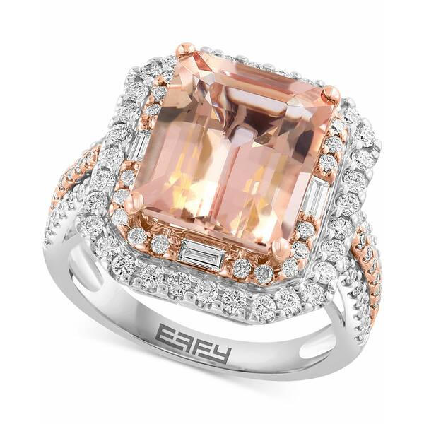 エフィー コレクション レディース リング アクセサリー EFFY® Limited Edition Morganite (4-7/8 ct. t.w.) & Diamond (1 ct. t.w.) Ring in 14k White & Rose Gold Morganite