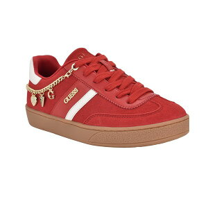 QX fB[X Xj[J[ V[Y Women's Naoko Charm Lace-Up Court Sneakers Red