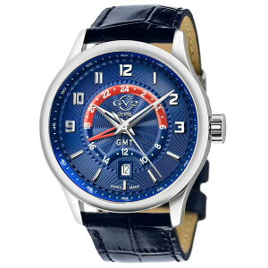 �W�F�r�� �����Y �r���v �A�N�Z�T���[ Men's Giromondo Swiss Quartz Blue Leather Strap Watch 42mm Blue