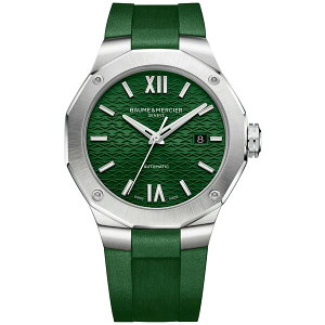 {[VG Y rv ANZT[ Men's Swiss Automatic Riviera Green Rubber Strap Watch 42mm No Color