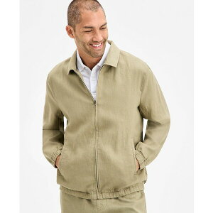 Nu[ Y WPbgu] AE^[ Men's Linen Zip-Front Bomber Jacket, Exclusively at Macy's Safari
