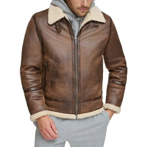 JoNC Y WPbgu] AE^[ Men's Classic Faux Shearling B-3 Bomber Jacket Brown
