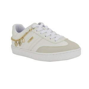 QX fB[X Xj[J[ V[Y Women's Naoko Charm Lace-Up Court Sneakers White