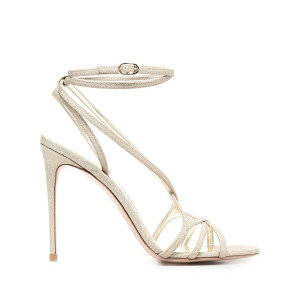 �� �V�� ���f�B�[�X �T���_�� �V���[�Y Metallic strap-wrap sandals Gold