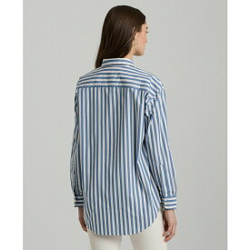 ラルフローレン レディース カットソー トップス Women's Cotton Striped Shirt Pale Azure/white