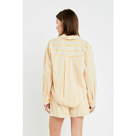 イングリッシュファクトリー レディース カットソー トップス Women's Tape Stripe Poplin Shirt Beige/orange