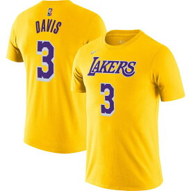 ナイキ メンズ Tシャツ トップス Anthony Davis Los Angeles Lakers Nike Diamond Icon Name & Number TShirt Gold